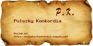 Pulszky Konkordia névjegykártya